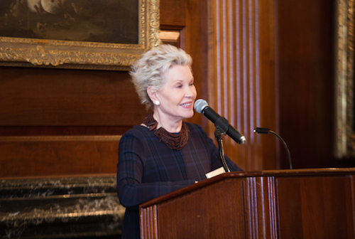 Laura Bohn Accepts The 2014 Distinguished Career Award From Pratt Institute